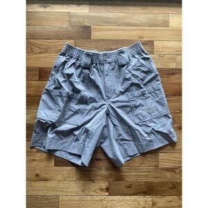 Aftco Shorts Mens Size 30 Tan Nylon Blend Cargo Utility Tactical Fishing Pockets